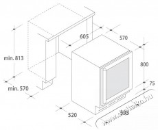 Hoover HWCB 60 Be&eacute;p&iacute;thető borhűtő, 46 &uuml;veg, 145 l, 2 hűt&eacute;si z&oacute;na, LED, G energiaoszt&aacute;ly, 60 cm, Fekete Konyhai term&eacute;kek - Hűtő, fagyaszt&oacute; (be&eacute;p&iacute;thető) - Borhűtő - 533511