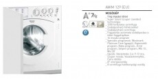 Hotpoint Ariston AWM 129 (EU) beépíthető elöltöltős mosógép Háztartás / Otthon / Kültér - Mosógép / szárítógép - Elöltöltős mosógép (beépíthető) - 268229