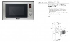 Hotpoint Ariston MWHA 222.1 X Mikrohullámú sütő Konyhai termékek - Mikrohullámú sütő - Mikrohullámú sütő (beépíthető) - 268199