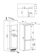 Hotpoint Ariston BCB 7030 D AAA hűtőszekrény Konyhai termékek - Hűtő, fagyasztó (beépíthető) - Alulfagyasztós kombinált hűtő - 306183