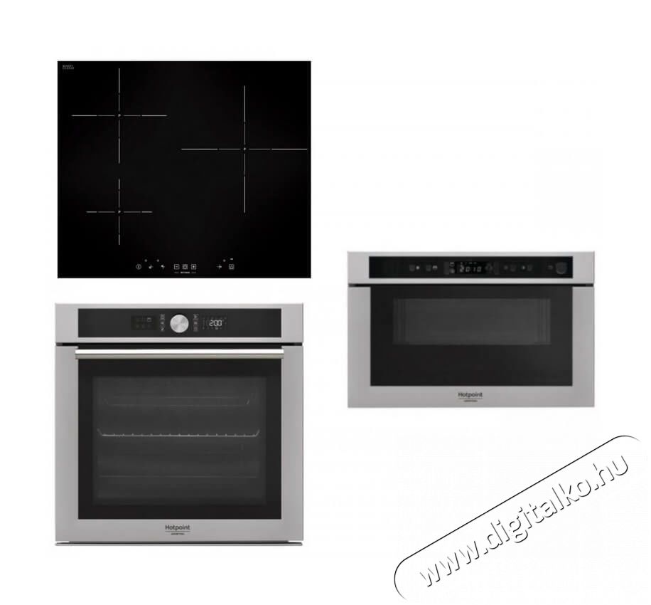 Hotpoint Ariston FI4 854 P IX HA + KIA 630 M C + MN 413 IX HA beépíthető szett Konyhai termékek - Sütő-főzőlap, tűzhely (beépíthető) - Sütő-főzőlap szett (beépíthető) - 347725