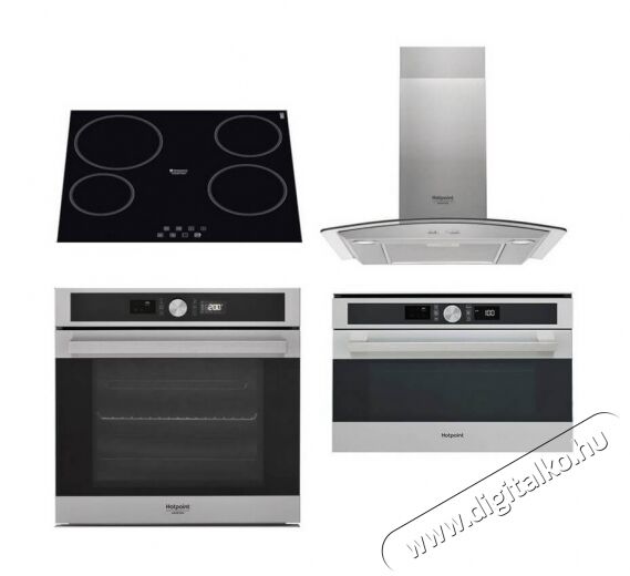 Hotpoint Ariston FI5 851 H IX HA + KIA 640 C + HHGC 6. 7F LB + MD 554 IX HA beépíthető szett Konyhai termékek - Sütő-főzőlap, tűzhely (beépíthető) - Sütő-főzőlap szett (beépíthető) - 347739