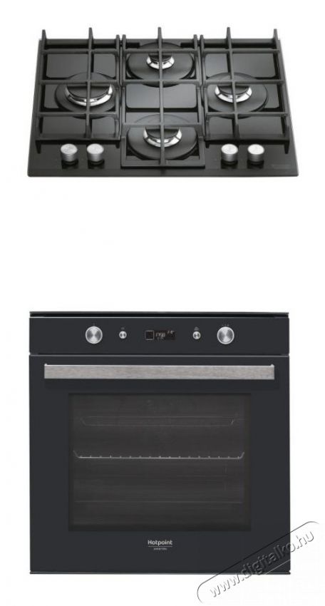 Hotpoint Ariston FI7 861 SH BL HA beépíthető sütő + TQG 641 HA(BK) EE főzőlap - fekete Konyhai termékek - Sütő-főzőlap, tűzhely (beépíthető) - Sütő-főzőlap szett (beépíthető) - 347724