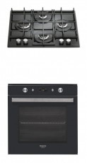 Hotpoint Ariston FI7 861 SH BL HA beépíthető sütő + TQG 641 HA(BK) EE főzőlap - fekete Konyhai termékek - Sütő-főzőlap, tűzhely (beépíthető) - Sütő-főzőlap szett (beépíthető) - 347724