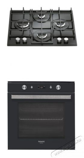 Hotpoint Ariston FI7 861 SH BL HA beépíthető sütő + TQG 641 HA(BK) EE főzőlap - fekete Konyhai termékek - Sütő-főzőlap, tűzhely (beépíthető) - Sütő-főzőlap szett (beépíthető) - 347724