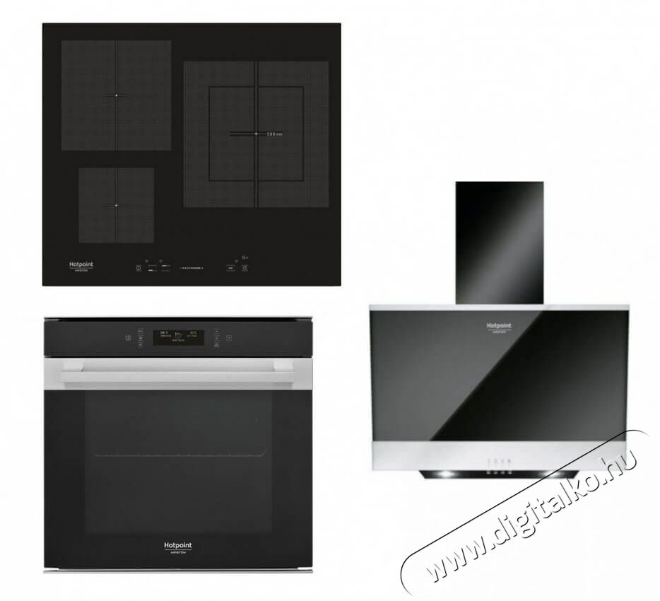 Hotpoint Ariston FI9 891 SP IX HA beépíthető sütő + KIS 630 LD F főzőlap + HHVP 6.6F LM K páraelszívó Konyhai termékek - Sütő-főzőlap, tűzhely (beépíthető) - Sütő-főzőlap szett (beépíthető) - 347732