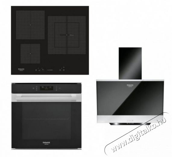 Hotpoint Ariston FI9 891 SP IX HA beépíthető sütő + KIS 630 LD F főzőlap + HHVP 6.6F LM K páraelszívó Konyhai termékek - Sütő-főzőlap, tűzhely (beépíthető) - Sütő-főzőlap szett (beépíthető) - 347732