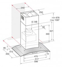 Hotpoint Ariston HHGC 6.7F LB X páraelszívó Konyhai termékek - Páraelszívó - Kürtős - 306211