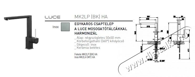 Hotpoint Ariston MK2LP (BK) HA gr&aacute;nit csaptelep Konyhai term&eacute;kek - Mosogat&oacute; - Mosogat&oacute; csaptelep - 281072
