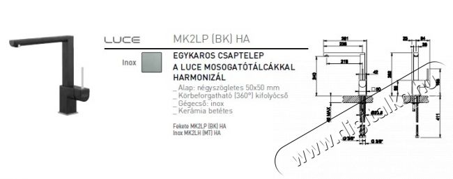 Hotpoint Ariston MK2LP (BK) HA gr&aacute;nit csaptelep Konyhai term&eacute;kek - Mosogat&oacute; - Mosogat&oacute; csaptelep - 281072