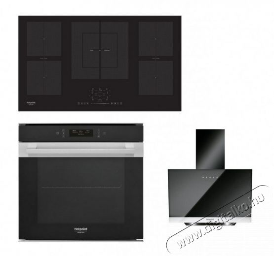 Hotpoint Ariston KIF 952 BXLD B beépíthető sütő + FI9 891 SP IX HA indukciós főzőlap + HHVP 8.7F LT K páraelszívó Konyhai termékek - Sütő-főzőlap, tűzhely (beépíthető) - Sütő-főzőlap szett (beépíthető) - 347730