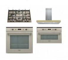 Hotpoint Ariston HHBS 9.8F LT DS páraelszívó + TQG 641 /HA(DS) gázfőzőlap + MD 764 DS HA mikrohullámú sütő + FI7 861 SH DS HA beépíthető sütő Konyhai termékek - Sütő-főzőlap, tűzhely (beépíthető) - Sütő-főzőlap szett (beépíthető) - 347711