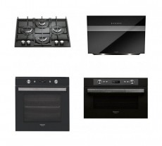 Hotpoint Ariston FI7 861 SH BL HA beépíthető sütő + TQG 641 HA(BK) EE főzőlap + MD 764 BL HA beépíthető mikrohullámú sütő + HHVS 8.7F LT K páraelszívó Konyhai termékek - Sütő-főzőlap, tűzhely (beépíthető) - Sütő-főzőlap szett (beépíthető) - 347713