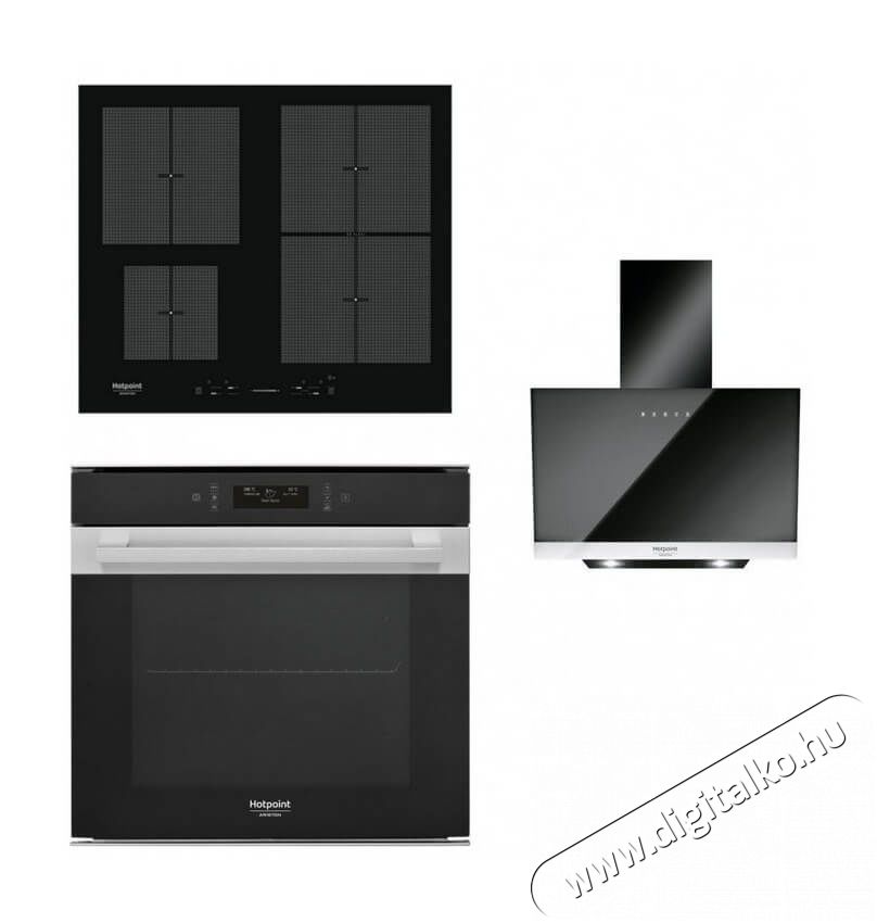 Hotpoint Ariston FI9 891 SP IX HA beépíthető sütő + KIS 641 F B indukciós főzőlap + HHVP 8.7F LT K páraelszívó Konyhai termékek - Sütő-főzőlap, tűzhely (beépíthető) - Sütő-főzőlap szett (beépíthető) - 347731