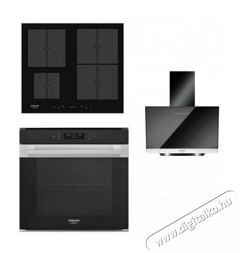 Hotpoint Ariston FI9 891 SP IX HA beépíthető sütő + KIS 641 F B indukciós főzőlap + HHVP 8.7F LT K páraelszívó Konyhai termékek - Sütő-főzőlap, tűzhely (beépíthető) - Sütő-főzőlap szett (beépíthető) - 347731