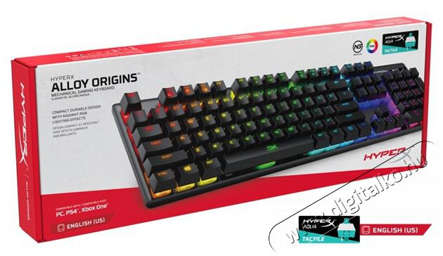 HP HyperX Alloy Origins (HyperX red) UK Vil&aacute;g&iacute;t&oacute; mechanikus gamer billentyűzet Iroda &eacute;s sz&aacute;m&iacute;t&aacute;stechnika - Billentyűzet / billentyűzet szett - Vezet&eacute;kes - 392502