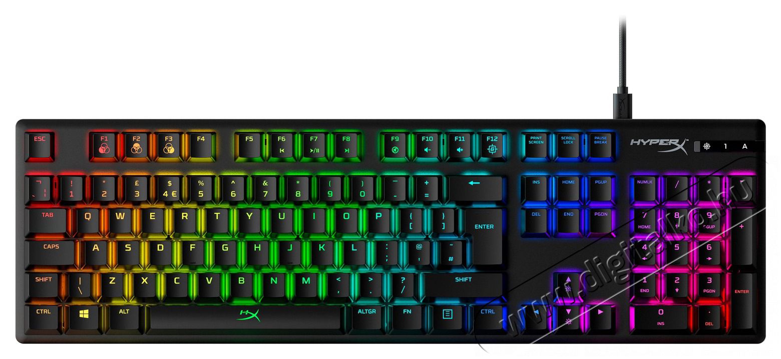 HP HyperX Alloy Origins (HyperX red) UK Vil&aacute;g&iacute;t&oacute; mechanikus gamer billentyűzet Iroda &eacute;s sz&aacute;m&iacute;t&aacute;stechnika - Billentyűzet / billentyűzet szett - Vezet&eacute;kes - 392502