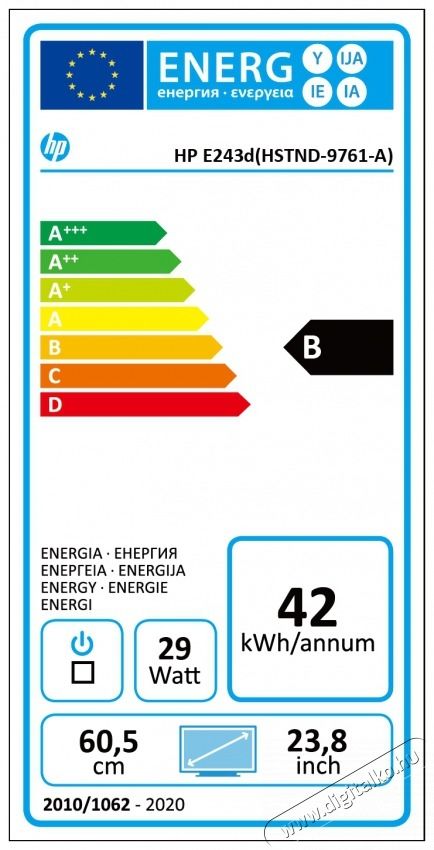 HP Led Ips Monitor 23.8 EliteDisplay E243d 1920 x 1080, 16:9, 1000:1, 250cd, 7ms, HDMI, VGA Iroda &eacute;s sz&aacute;m&iacute;t&aacute;stechnika - Monitor - Monitor - 487119