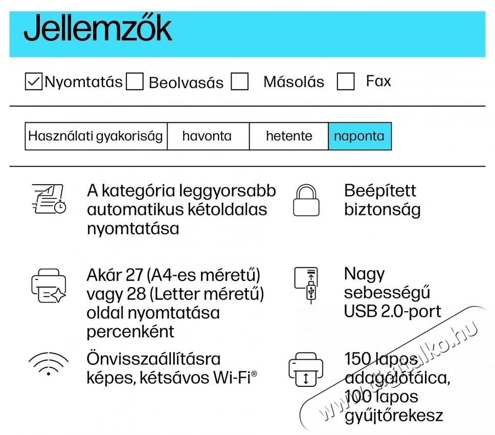 HP LaserJet M207DW Fekete-feh&eacute;r l&eacute;zer nyomtat&oacute;, A4, duplex, Ethernet, Wi-Fi Iroda &eacute;s sz&aacute;m&iacute;t&aacute;stechnika - Nyomtat&oacute; - L&eacute;zer - 532585