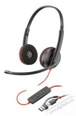 HP Poly Blackwire 3220 Stereo USB-C, USB-C/A adapter Audio-Video / Hifi / Multimédia - Fül és Fejhallgatók - Fejhallgató mikrofonnal / headset - 518772