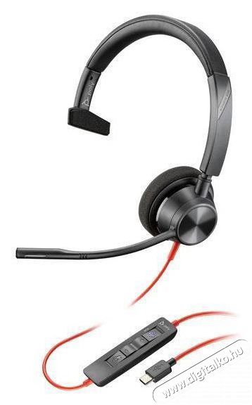 HP Poly Blackwire 3310 mono Microsoft Teams Certified USB-C, USB-C/A adapter Audio-Video / Hifi / Multim&eacute;dia - F&uuml;l &eacute;s Fejhallgat&oacute;k - F&uuml;lhallgat&oacute; mikrofonnal / headset - 518758