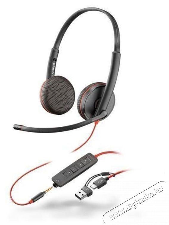 HP Poly Blackwire 3325 Stereo Teams Certified USB-C, 3,5mm, USB-C/A adapter Fejhallgat&oacute; Audio-Video / Hifi / Multim&eacute;dia - F&uuml;l &eacute;s Fejhallgat&oacute;k - Fejhallgat&oacute; - 529539