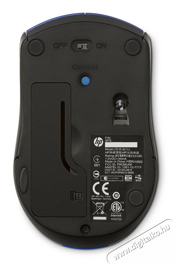 HP X3000 vezeték nélküli egér (N4G63AA) - kék Iroda és számítástechnika - Egér - Vezeték nélküli egér - 317966