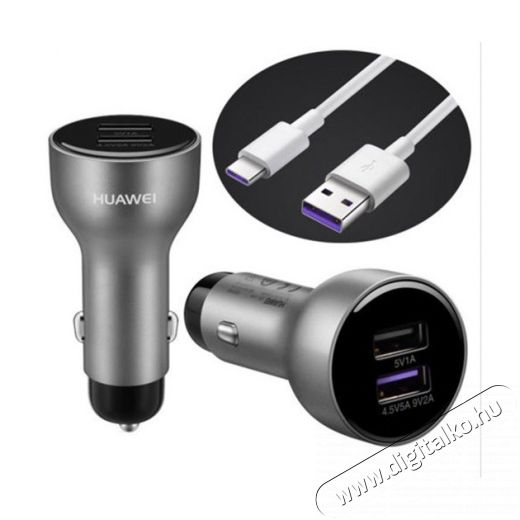 Huawei AP31 2x USB autós gyorstöltő kábellel - szürke Autóhifi / Autó felszerelés - Autós töltő / szivargyújtó adapter - 343097