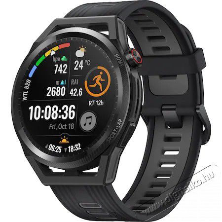 Huawei Watch GT Runner (46mm) szilikon pántos okosóra - fekete Mobil / Kommunikáció / Smart - Okos eszköz - Okosóra - 380601