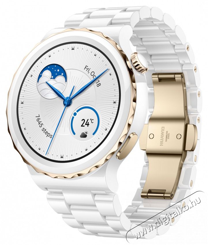 Huawei Watch GT 3 Pro (43mm) Feh&eacute;r, f&eacute;m p&aacute;ntos okos&oacute;ra Mobil / Kommunik&aacute;ci&oacute; / Smart - Okos eszk&ouml;z - Okos&oacute;ra - 385613