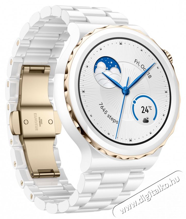 Huawei Watch GT 3 Pro (43mm) Feh&eacute;r, f&eacute;m p&aacute;ntos okos&oacute;ra Mobil / Kommunik&aacute;ci&oacute; / Smart - Okos eszk&ouml;z - Okos&oacute;ra - 385613