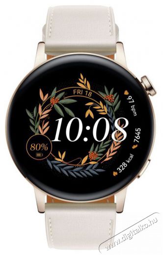 Huawei Watch GT 3 (42mm) bőr pántos fehér okosóra Mobil / Kommunikáció / Smart - Okos eszköz - Okosóra - 391987