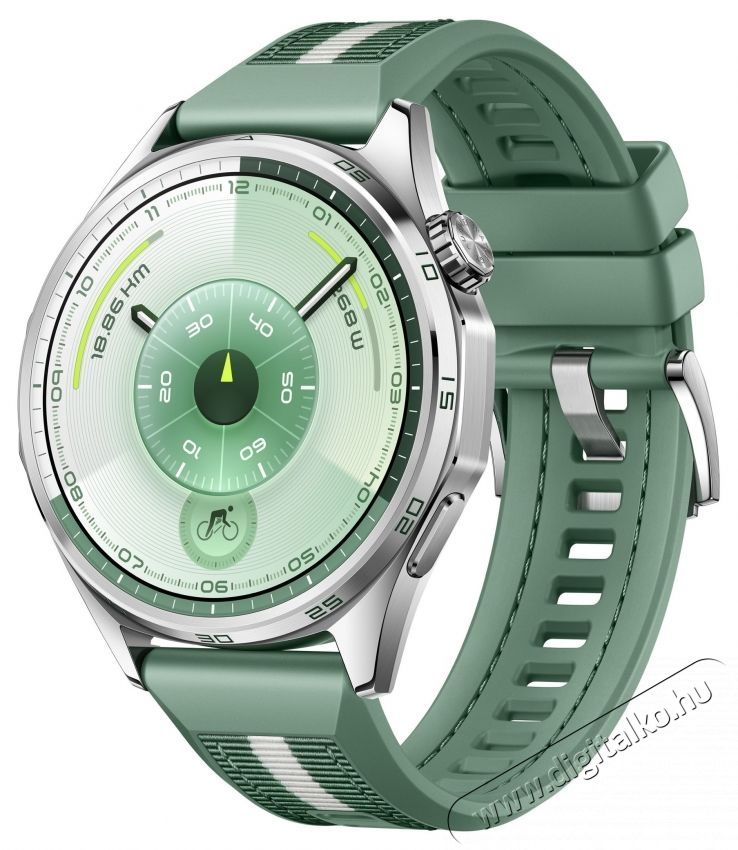 Huawei Watch GT 6 okos&oacute;ra, 46MM, Steel Stainless Steel Case, Green Woven Strap Mobil / Kommunik&aacute;ci&oacute; / Smart - Okos eszk&ouml;z - Okos&oacute;ra - 536884