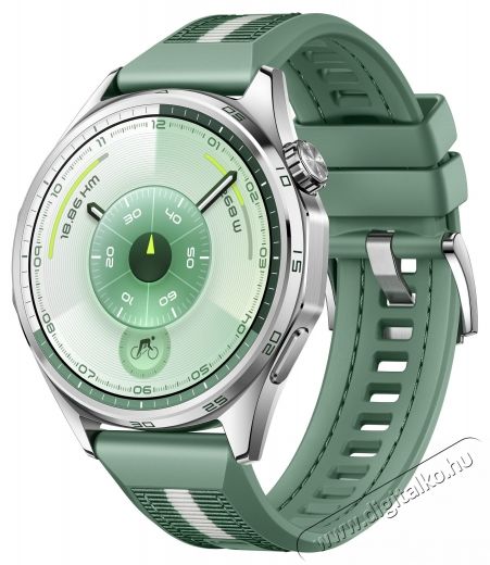 Huawei Watch GT 6 okos&oacute;ra, 46MM, Steel Stainless Steel Case, Green Woven Strap Mobil / Kommunik&aacute;ci&oacute; / Smart - Okos eszk&ouml;z - Okos&oacute;ra - 536884