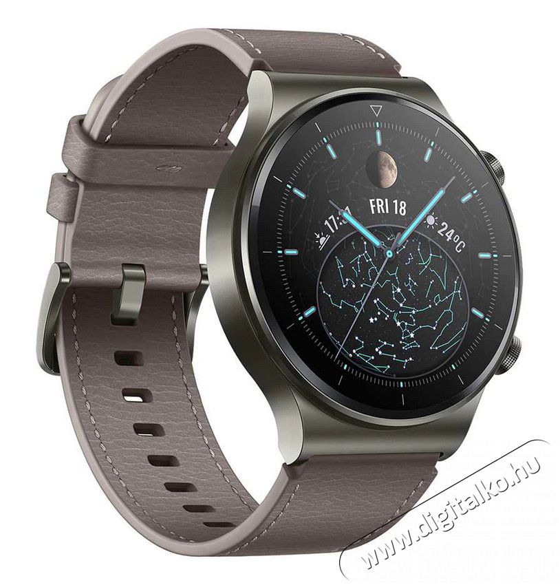 Huawei Watch GT 2 Pro okosóra - szürke barna bőrszíjjal Mobil / Kommunikáció / Smart - Okos eszköz - Okosóra - 371452