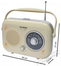 Hyundai PR 100 B Retro bézs Audio-Video / Hifi / Multimédia - Rádió / órás rádió - Hordozható, zseb-, táska rádió - 524981