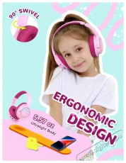 iClever BTH18 Pink Audio-Video / Hifi / Multimédia - Fül és Fejhallgatók - Fejhallgató - 518792