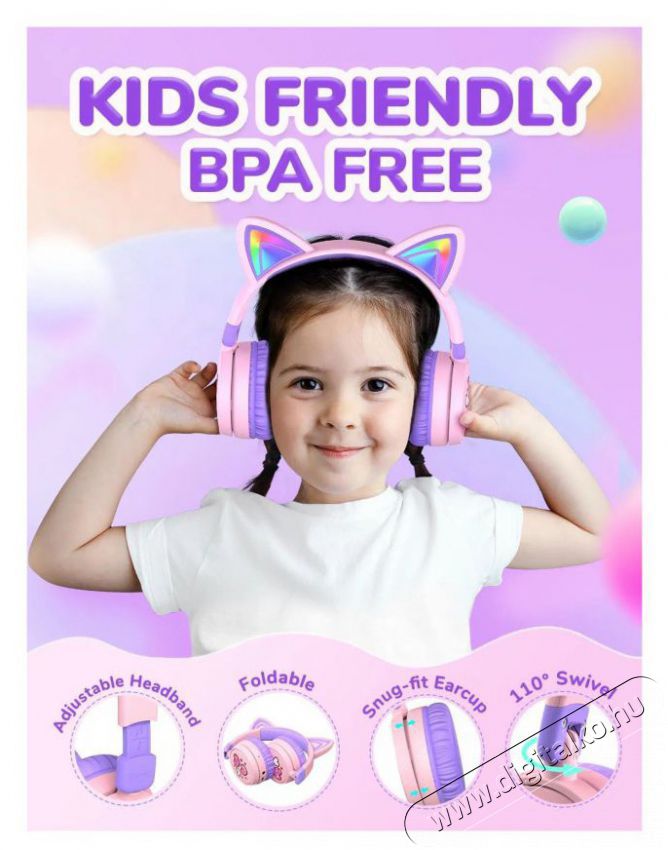 iClever BTH21 Purple Audio-Video / Hifi / Multim&eacute;dia - F&uuml;l &eacute;s Fejhallgat&oacute;k - Fejhallgat&oacute; - 518788