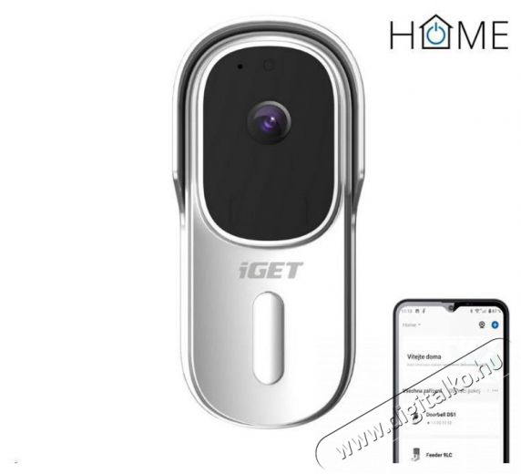 iGET  HOME Doorbell DS1 White, WiFi, Full HD Fotó-Videó kiegészítők - Egyéb fotó-videó kiegészítő - Egyéb - 519481