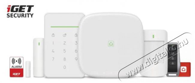 iGET  SECURITY M5-4G Premium - intelligens biztonsági rendszer 4G LTE/WiFi/LAN, szett Háztartás / Otthon / Kültér - Biztonságtechnika - Riasztó központ - 519504