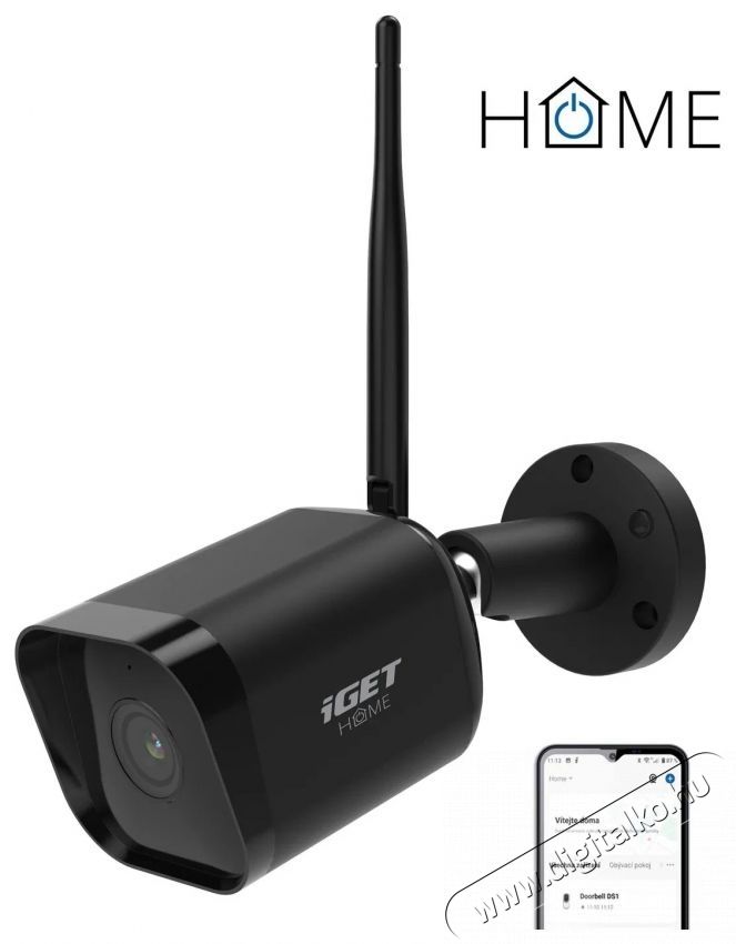 iGET  HOME Camera CS6 Black - k&uuml;lt&eacute;ri, FullHD, hang- &eacute;s mozg&aacute;s&eacute;rz&eacute;kelő, &eacute;jjell&aacute;t&aacute;s H&aacute;ztart&aacute;s / Otthon / K&uuml;lt&eacute;r - Biztons&aacute;gtechnika - Biztons&aacute;gi kamera - 532622