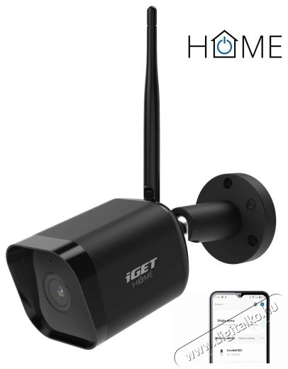 iGET  HOME Camera CS6 Black - k&uuml;lt&eacute;ri, FullHD, hang- &eacute;s mozg&aacute;s&eacute;rz&eacute;kelő, &eacute;jjell&aacute;t&aacute;s H&aacute;ztart&aacute;s / Otthon / K&uuml;lt&eacute;r - Biztons&aacute;gtechnika - Biztons&aacute;gi kamera - 532622