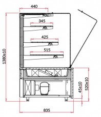IGLOO Cube W 3P 0,9 90cm széles, 3 polcos, hűtő süteményes pult - bemutató darab Konyhai termékek - Hűtő, fagyasztó (szabadonálló) - Fagyasztó nélküli hűtő - 475765