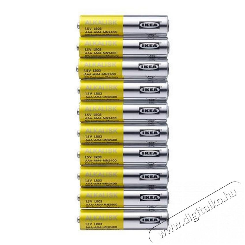 Ikea ALKALISK 10 db AAA elem 15V LR03 Akkuk és töltők - Elem - 354787