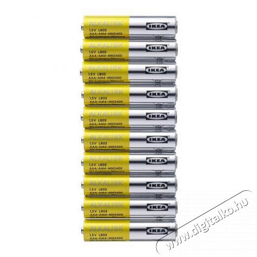 Ikea ALKALISK 10 db AAA elem 15V LR03 Akkuk és töltők - Elem - 354787