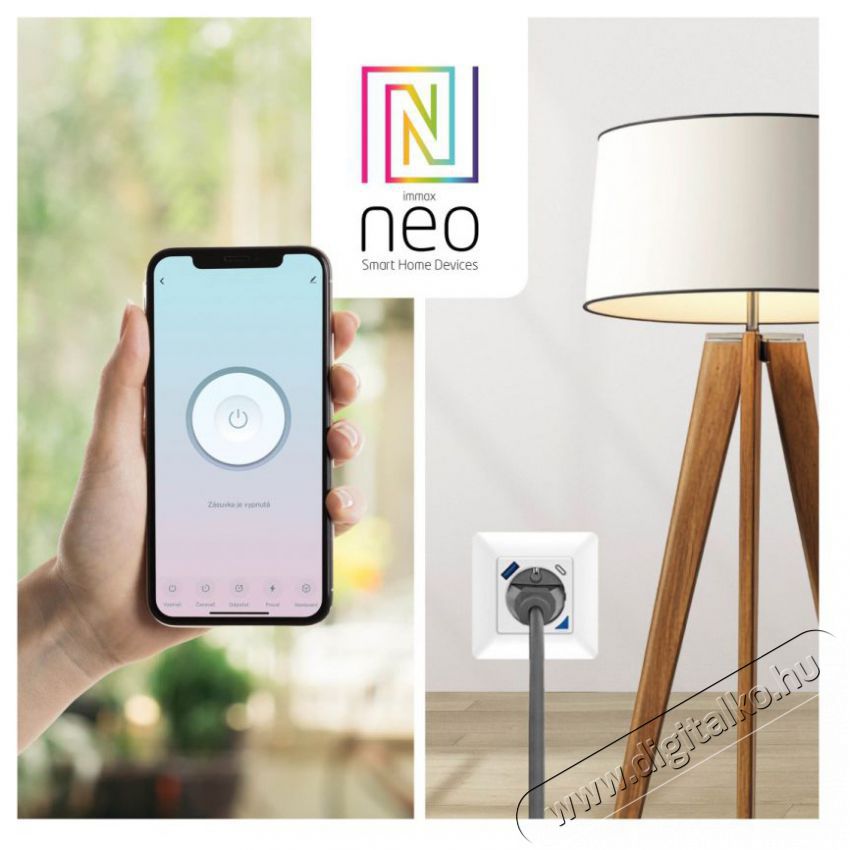 IMMAX NEO Konnektor, belt&eacute;ri, f&ouml;ldelt, E t&iacute;pus, 1&times; USB, 1&times; USB-C, PD 20 W, Zigbee H&aacute;ztart&aacute;s / Otthon / K&uuml;lt&eacute;r - Okos otthon - Okos konnektor - 508174