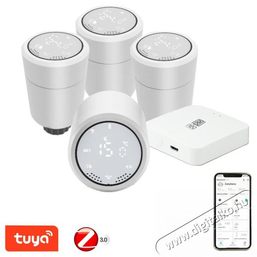 IMMAX NEO Smart Thermostat 4+1 Starter Kit, Zigbee, TUYA radi&aacute;tor termoszt&aacute;tfej H&aacute;ztart&aacute;s / Otthon / K&uuml;lt&eacute;r - Okos otthon - Termoszt&aacute;t - 508170