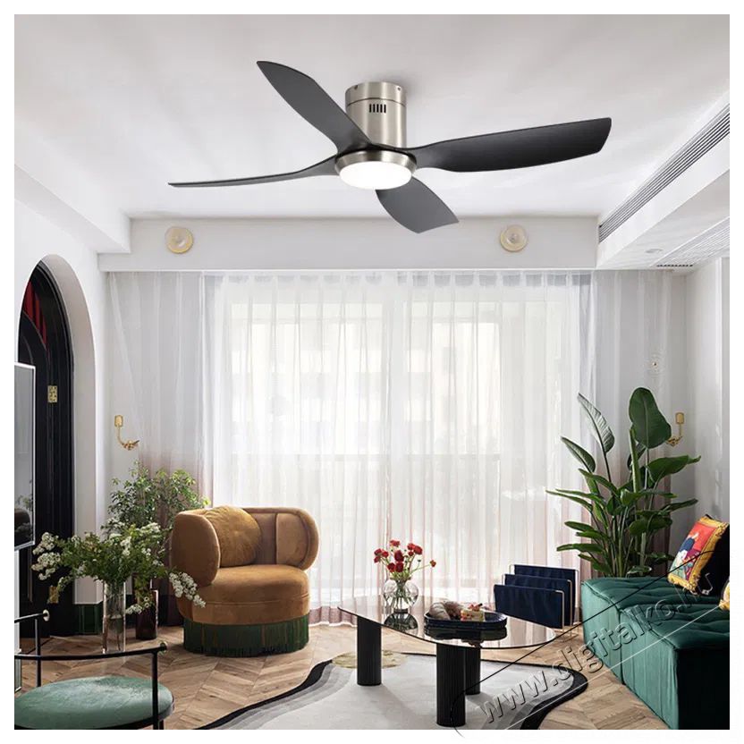 IMMAX NEO LITE PURE Smart LED ventil&aacute;toros l&aacute;mpa, Tuya, WiFi, ez&uuml;st / fekete H&aacute;ztart&aacute;s / Otthon / K&uuml;lt&eacute;r - Vil&aacute;g&iacute;t&aacute;s / elektromoss&aacute;g - Fali / mennyezeti l&aacute;mpa - 511989
