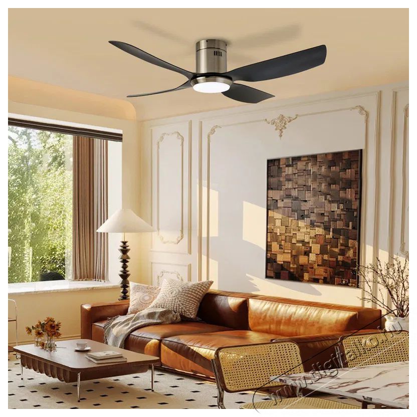 IMMAX NEO LITE PURE Smart LED ventil&aacute;toros l&aacute;mpa, Tuya, WiFi, ez&uuml;st / fekete H&aacute;ztart&aacute;s / Otthon / K&uuml;lt&eacute;r - Vil&aacute;g&iacute;t&aacute;s / elektromoss&aacute;g - Fali / mennyezeti l&aacute;mpa - 511989