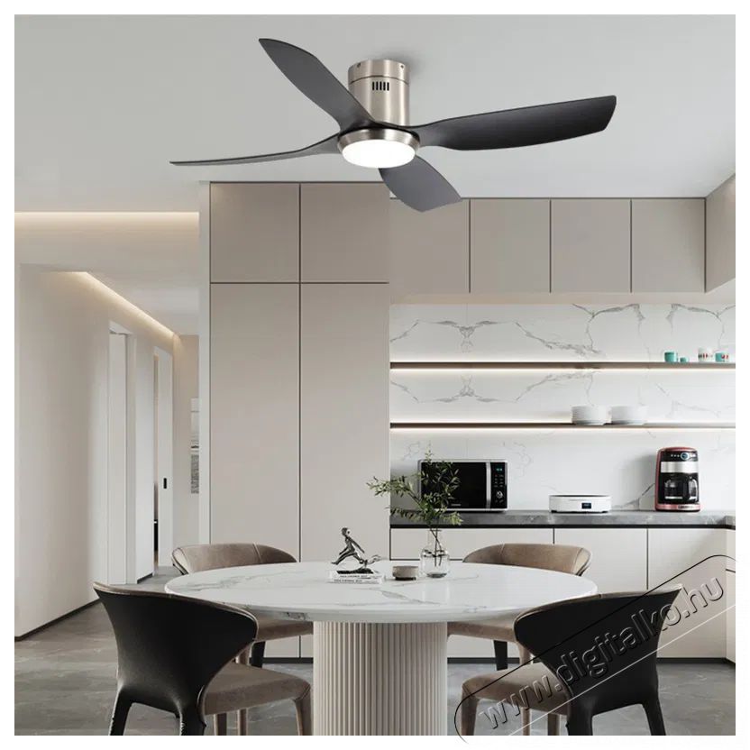 IMMAX NEO LITE PURE Smart LED ventil&aacute;toros l&aacute;mpa, Tuya, WiFi, ez&uuml;st / fekete H&aacute;ztart&aacute;s / Otthon / K&uuml;lt&eacute;r - Vil&aacute;g&iacute;t&aacute;s / elektromoss&aacute;g - Fali / mennyezeti l&aacute;mpa - 511989